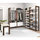 Ver imagem 1 de Conjunto Closet Linha Az com 05 Peças Branco Nogal Tecno Mobili Linha AZ Branco Nogal