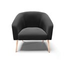 Ver imagem 4 de Kit 2 Poltronas Stella Suede Preto Pés Palito Natural - D'Rossi