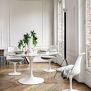Ver imagem 3 de Mesa de Jantar Tulipa Saarinen Redonda 160 Cm Mármore Carrara Base Branca