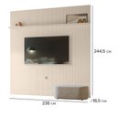 Ver imagem 3 de Painel Piso-Teto Ripado New Guaporé com Prateleira Alta e Suporte TV até 75" Off White - Pallazio