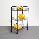 Ver imagem 4 de Fruteira 3 Andares Preta com Rodas 6Kg Mor