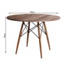 Mesa Eames Eiffel Redondo Tampo de Madeira 90cm Amêndoa - 3