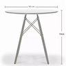 Mesa de Jantar Redonda Eames Eiffel Wood Tampo 90cm Branco - 3