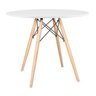 Mesa de Jantar Redonda Eames Eiffel Wood Tampo 90cm Branco - 1