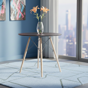 Mesa Eames Eiffel Tampo de Madeira 90cm Preto