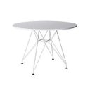 Ver imagem 2 de Mesa de Jantar e Sala de Estar Eames Ferro Branco Tampo Redondo Madeira Branco 90cm