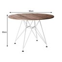 Ver imagem 3 de Mesa de Jantar e Sala de Estar Eames Redonda 90cm Tampo de Madeira Amendôa com Base de Ferro Branco