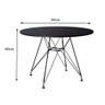 Mesa Eames Ferro Preto Tampo Redondo Madeira Preto 90cm - 2