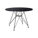 Ver imagem 2 de Mesa de Jantar e Sala de Estar Eames Ferro Preto Tampo Redondo Madeira Preto 90cm