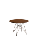 Ver imagem 2 de Mesa de Jantar e Sala de Estar Eames Ferro Preto Tampo de Madeira Amêndoa 90cm