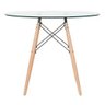 Mesa Eames Eiffel Redonda 90 Cm – Tampo de Vidro Temperado + Base de Madeira - 2
