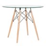 Mesa Eames Eiffel Redonda 90 Cm – Tampo de Vidro Temperado + Base de Madeira - 4
