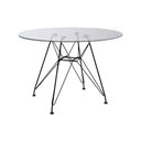 Ver imagem 2 de Mesa de Jantar e Sala de Estar Ferro Preto Tampo Redondo Vidro 90cm