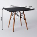 Ver imagem 2 de Mesa Eames Eiffel Quadrado Tampo de Madeira 90cm Preto
