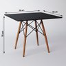 Mesa Eames Eiffel Quadrado Tampo de Madeira 90cm Preto - 2