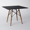 Ver imagem 2 de Mesa Eames Eiffel Quadrado Tampo de Madeira 90cm Preto