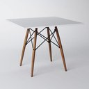 Ver imagem 2 de Mesa Sala e Jantar Eames Eiffel Quadrado Tampo de Madeira 90cm Branco