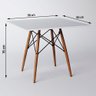 Mesa Eames Eiffel Quadrado Tampo de Madeira 90cm Branco - 2