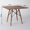 Ver imagem 3 de Mesa Sala e Jantar Eames Eiffel Quadrado Tampo de Madeira 90cm Amêndoa