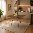 Ver imagem 1 de Mesa Sala e Jantar Eames Eiffel Quadrado Tampo de Madeira 90cm Amêndoa