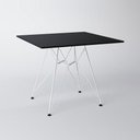 Ver imagem 2 de Mesa Eiffel Quadrada 90cm Tampo de Madeira Preto com Base de Ferro Branco