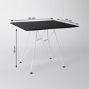 Ver imagem 3 de Mesa Eiffel Quadrada 90cm Tampo de Madeira Preto com Base de Ferro Branco