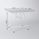 Ver imagem 3 de Mesa Eiffel Quadrada 90cm Tampo de Madeira Branco com Base de Ferro Branco