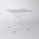 Ver imagem 2 de Mesa Eiffel Quadrada 90cm Tampo de Madeira Branco com Base de Ferro Branco