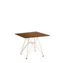 Ver imagem 2 de Mesa Eiffel Quadrada 90cm Tampo de Madeira Amendôa com Base de Ferro Branco