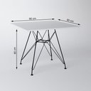 Ver imagem 3 de Mesa Eiffel Quadrada 90cm Tampo de Madeira Branco com Base de Ferro Preto