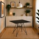 Ver imagem 1 de Mesa Sala e Jantar Eiffel Quadrada 90cm Tampo de Madeira Preto com Base de Ferro Preto