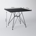 Ver imagem 3 de Mesa Sala e Jantar Eiffel Quadrada 90cm Tampo de Madeira Preto com Base de Ferro Preto