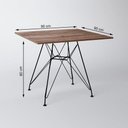 Ver imagem 3 de Mesa Eiffel Quadrada 90cm Tampo de Madeira Amendôa com Base de Ferro Preto