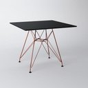 Ver imagem 2 de Mesa Eiffel Quadrada 90cm Tampo de Madeira Preto com Base de Ferro Cobre
