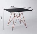 Ver imagem 3 de Mesa Eiffel Quadrada 90cm Tampo de Madeira Preto com Base de Ferro Cobre