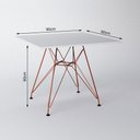Ver imagem 3 de Mesa Eiffel Quadrada 90cm Tampo de Madeira Branco com Base de Ferro Cobre