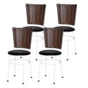 Ver imagem 1 de 4 Cadeiras para Mesa Branca Hawai Avelã Cor:preto