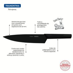 Faca do Chef 8 Polegadas Tramontina Nygma Black 23684/108 - 3