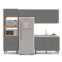 Ver imagem 5 de Cozinha Pérola 270cm Completa Modulada 4 Peças Cinza/Freijó Yescasa