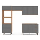 Ver imagem 2 de Cozinha Pérola 270cm Completa Modulada 4 Peças Cinza/Freijó Yescasa