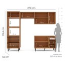 Ver imagem 3 de Cozinha Pérola 270cm Completa Modulada 4 Peças Cinza/Freijó Yescasa