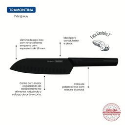 Faca Santoku 7 Polegadas Tramontina Nygma 23685/107 - 3 Faca Santoku 7 Polegadas Tramontina Nygma 23685/107 - 3