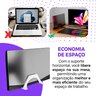 Suporte Vertical de Mesa para Notebook Fechado - Compacto e Seguro para Escritório/comércio -branco - 8