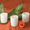 Trio Velas Aromatizada Decorativa Copo Vidro Branco Gardenia - 4