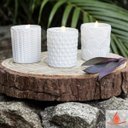 Ver imagem 2 de Trio Velas Aromatizada Decorativa Copo Vidro Branco Gardenia