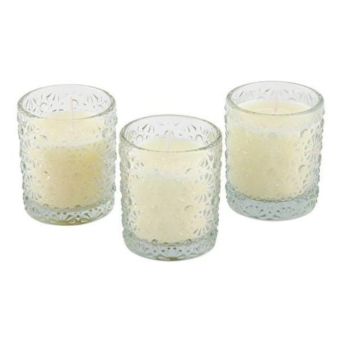 Trio Velas Aromatizada Decorativa Copo Vidro Perfumadas Vela