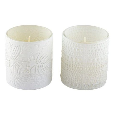 Kit Velas Decorativa Aromatizada Copo Vidro Branco Perfumada
