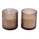 Ver imagem 1 de Kit Velas Decorativas Aromatizadas Copo Vidro Fumê Perfumada