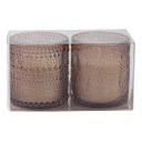 Ver imagem 3 de Kit Velas Decorativas Aromatizadas Copo Vidro Fumê Perfumada