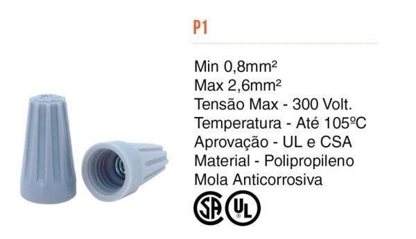 250 Conectores De Torção Emenda Para Fios Cabos - Até 2,6mm² - 2